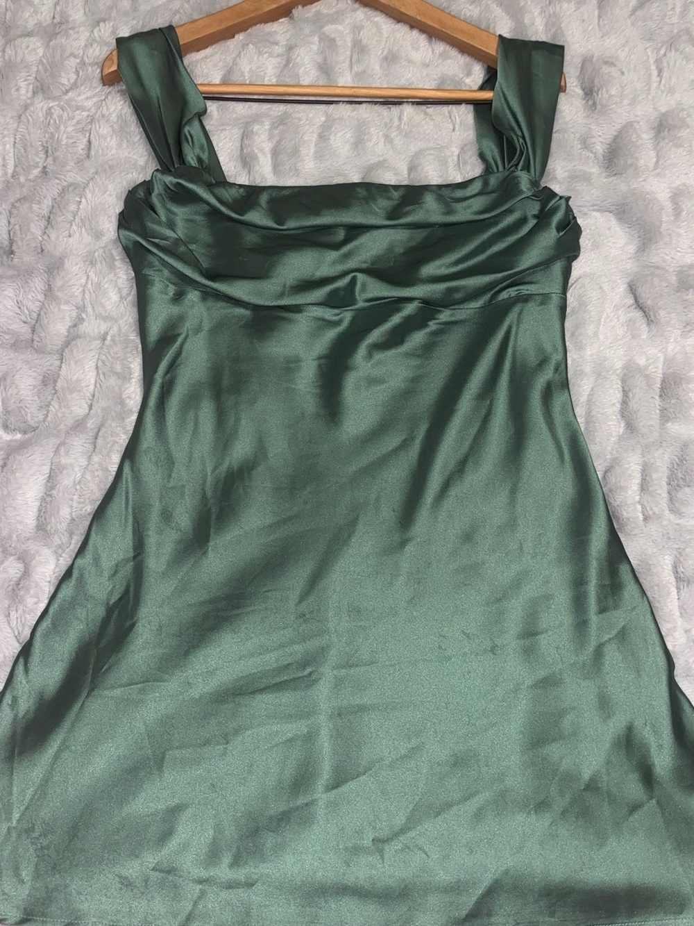 Beginning Boutique Sage green off the shoulder dress. (New With Tags!)
